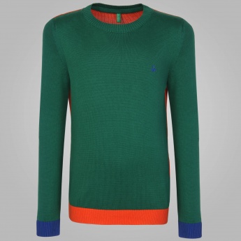 UNITED COLORS OF BENETTON Crew Neck Full Sleeves Sweater